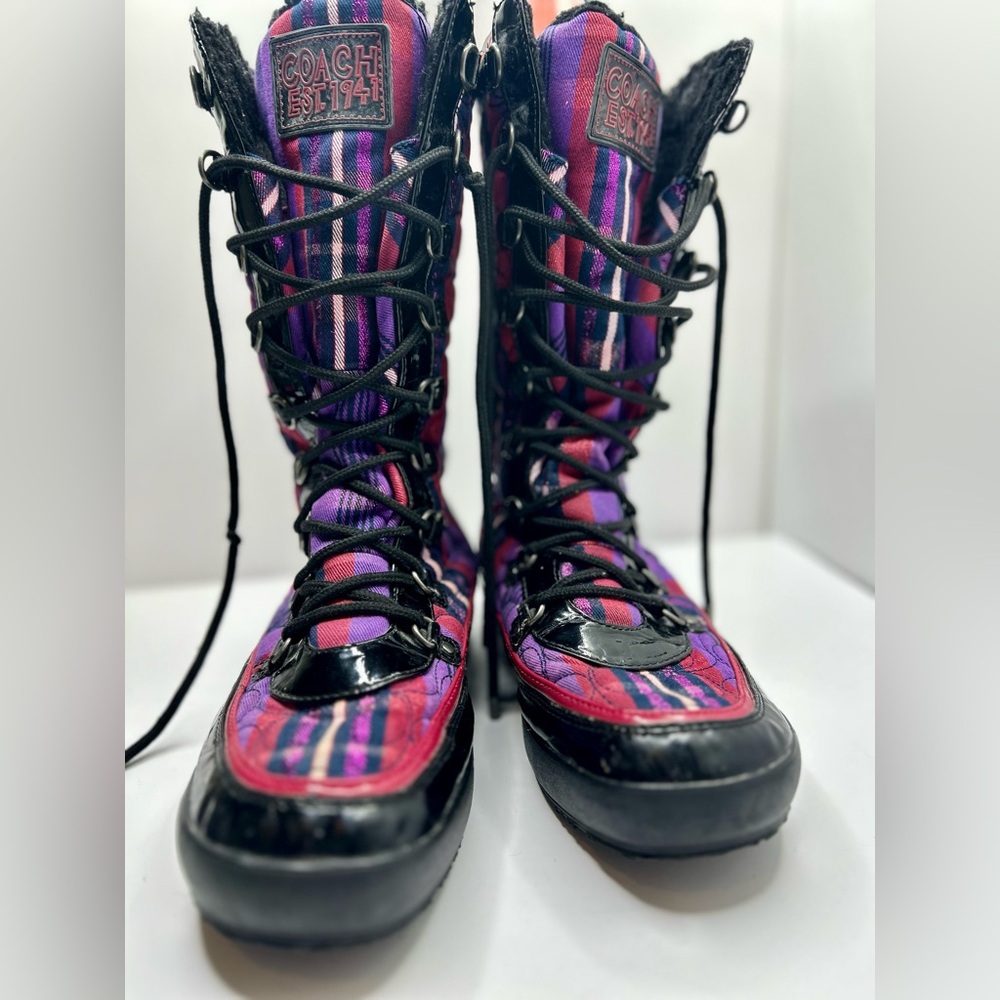 STUNNING VINTAGE Y2K COACH PEGGEY SNOW WINTER BOOTS SZ 9.5